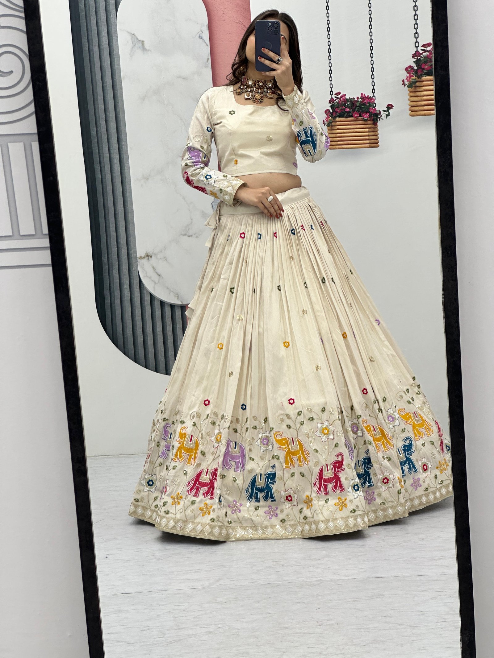 Pure Tissue Silk heavy work Lehenga